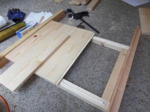 Nailing & Gluing the Boards to the Support Rails